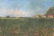Farmhouses in a Wheat Field near Arles (nn04), Vincent Van Gogh